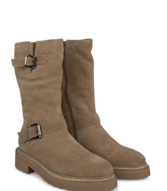 Flache Stiefel | Alma en Pena Kaufen Sie Stiefel Mit Schnallen Aus Leder